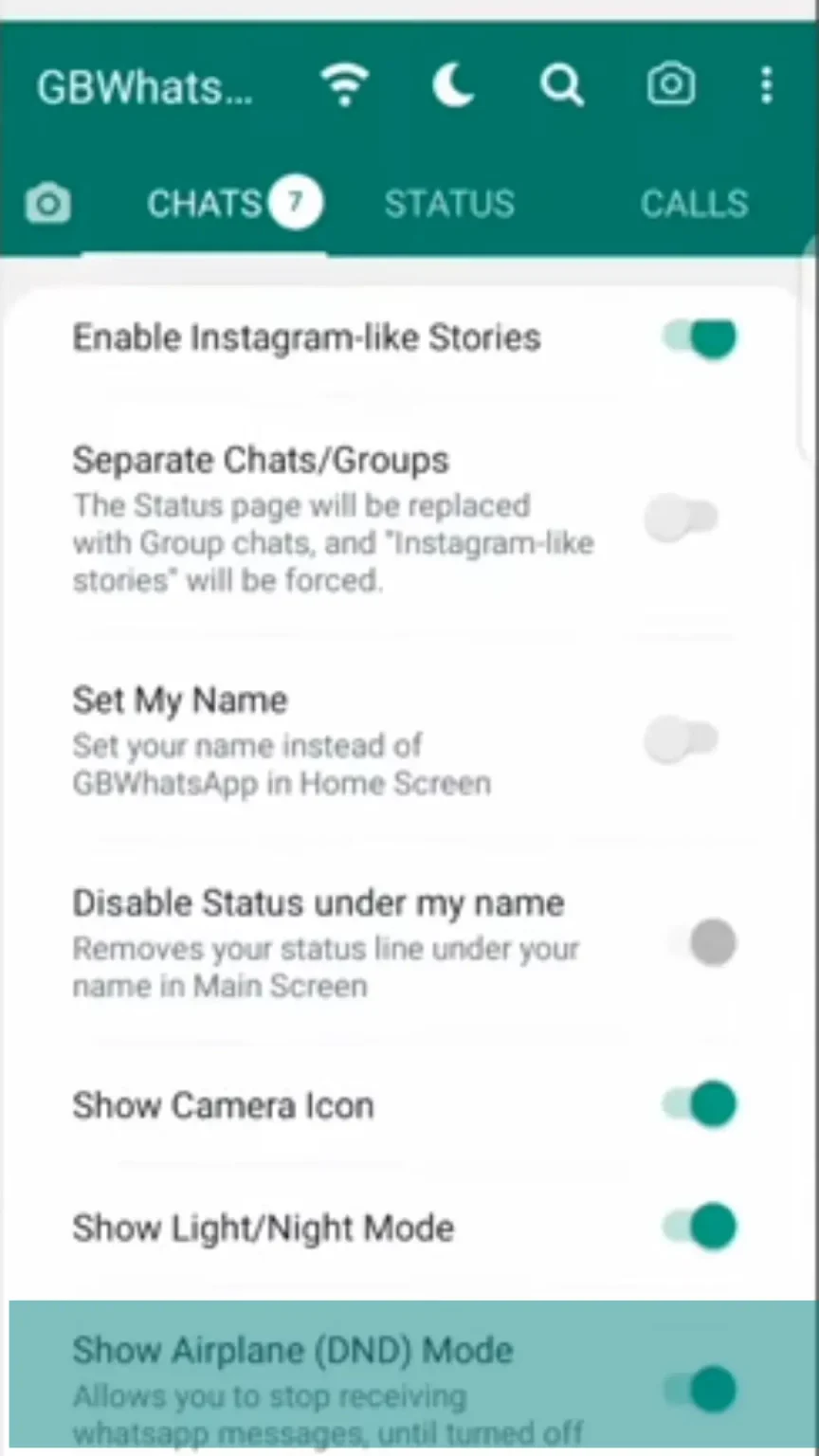 GB WhatsApp DND feature