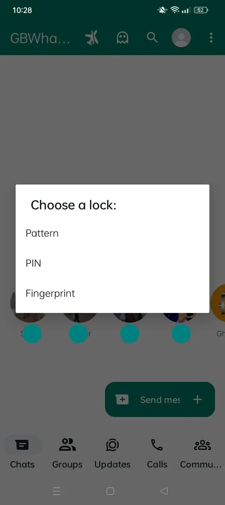 GB WhatsApp app lock feature
