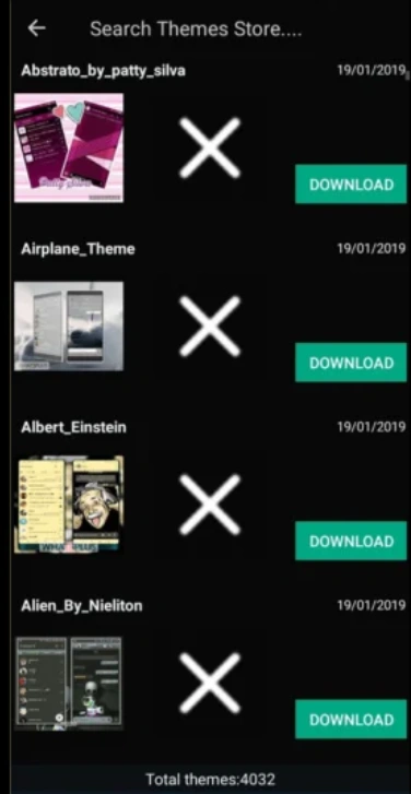 GB WhatsApp themes screen